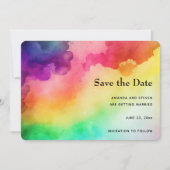 Save The Date Belles couleurs arc-en-ciel Design abstrait (Devant)