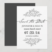 Save The Date belles fleurs (Devant / Derrière)