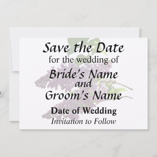 Save The Date Belles Lilacs (Devant)