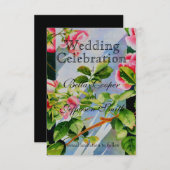 Save The Date Belles roses roses roses, roses rouges, aquarelle  (Devant / Derrière)