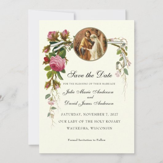 Save The Date Bénédiction de mariage catholique Mariage de valid (Devant)