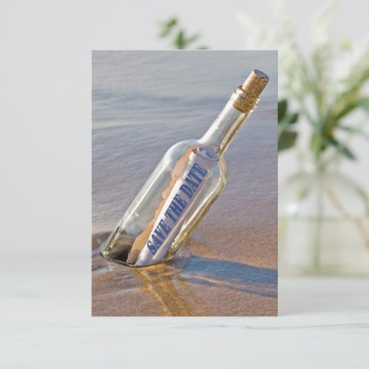 "Save The Date"-bericht in een fles Save The Date (Staand voorkant)