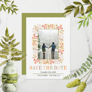 Save The Date Berries colorées et mariage de automne frontalier 