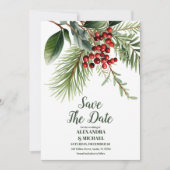 Save The Date Berries de Noël et Mariage de pin (Devant)