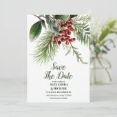 Save The Date Berries de Noël et Mariage de pin (Debout devant)