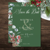 Save The Date Berries de pin d'hiver vert Mariage Eucalyptus