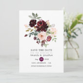 Save The Date Berry Bourgogne et Mariage floral (Debout devant)