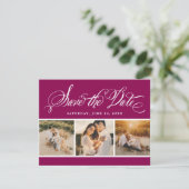 Save The Date Berry Calligraphy Script Mariage Photo Collage (Debout devant)