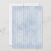 Save The Date Berry Wreath et Stripes Photo | Bleu (Dos)