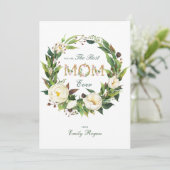 Save The Date Best Mom Ever Gold lettrage floral (Debout devant)