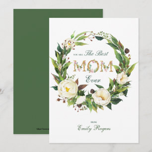 Save The Date Best Mom Ever Gold lettrage floral