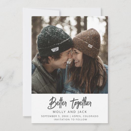 Save The Date Better Together Photo Wedding Enregistrer la date (Devant)