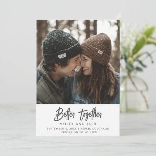 Save The Date Better Together Photo Wedding Enregistrer la date (Debout devant)