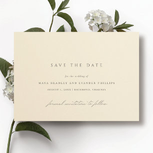 Save The Date Beurre jaune Élégant Mariage minimaliste