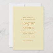 Save The Date Beurre moderne Jaune Mariage élégant (Devant)