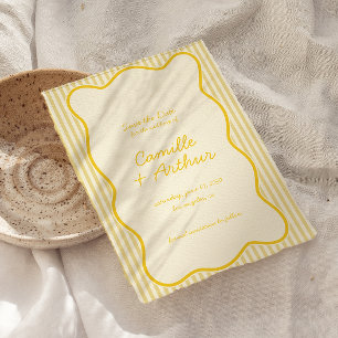 Save The Date Beurre moderne Mariage jaune Enregistrer la date