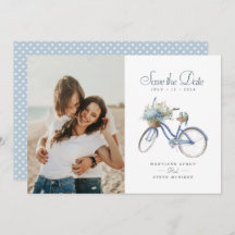 Bicyclette bleue Bohême Aquarelle Mariage Photo