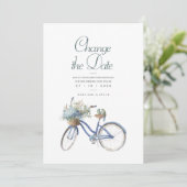 Save The Date Bicyclette Bleue Bohème Mariage d'aquarelle (Debout devant)