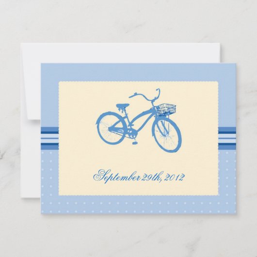 Save The Date Bicyclette Bleue Enregistrer la date Annonce (Devant)