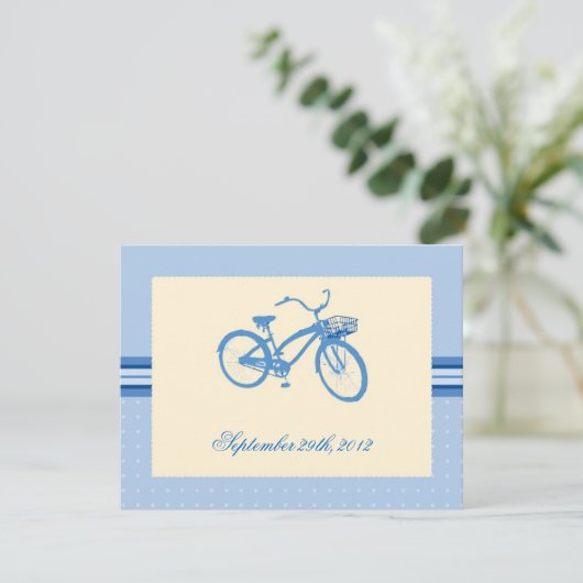 Save The Date Bicyclette Bleue Enregistrer la date Annonce (Debout devant)