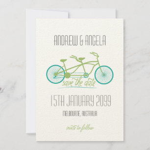 Save The Date Bicyclette / Vélo Mariage moderne Enregistrer la d