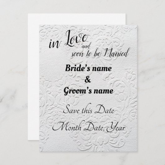 Save The Date « Bientôt Mariés » Annonce de sauvegarde de la dat (Devant / Derrière)