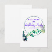 Save The Date Bienvenue à ma fête du jour d'anniversaire (Devant / Derrière)