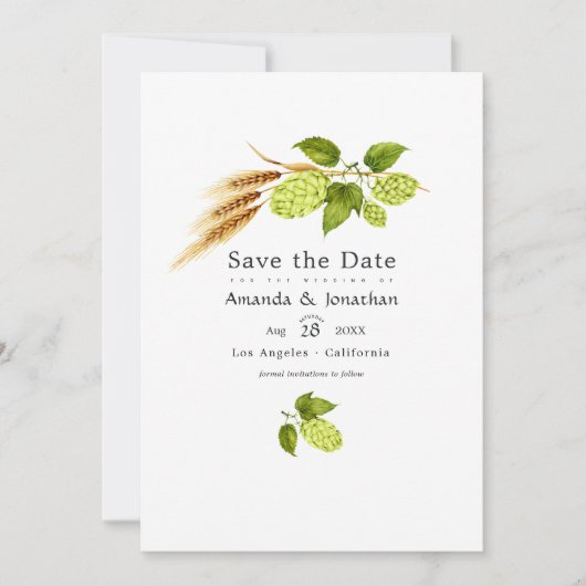 Save The Date Bière Saules Verdure et Or (Devant)