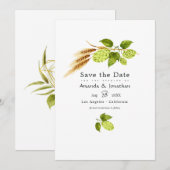 Save The Date Bière Saules Verdure et Or (Devant / Derrière)