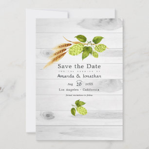 Save The Date Bière Saules Verdure et Or