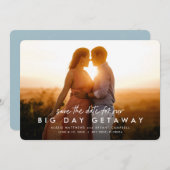 Save The Date Big Day Getaway plaisir une photo destination mari (Devant / Derrière)