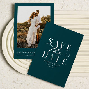 Save The Date Bijoux Tone Turquoise Photo tendance Enregistrer l
