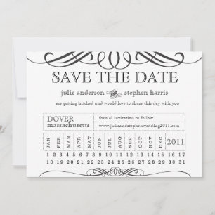 Save The Date Billet à poinçonner pour sauvegarde de date