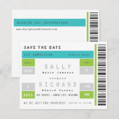 Save The Date Billet concert Enregistrer la date (Devant / Derrière)