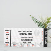 Save The Date Billet de concert de musique de mariage minimalist (Debout devant)