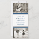 Save The Date Billet de Hockey en argent bleu Mariage Enregistre (Dos)