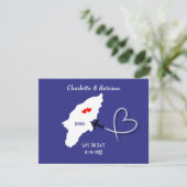Save The Date Billet de mariage de destination Rhodes Grèce (Debout devant)