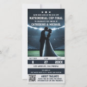 Save The Date Billet de match de football avec Mariage de code Q (Dos)