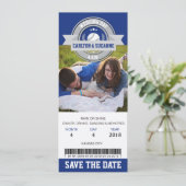 Save The Date Billet de sport pour le mariage Photo Enregistrer  (Debout devant)