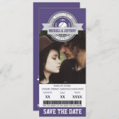 Save The Date Billet de sport pour le mariage Photo Save The Dat (Devant / Derrière)