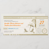 Save The Date billet d'embarquement de destination enregistrer l (Devant / Derrière)