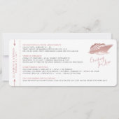 Save The Date Billet d'embarquement Mariage de croisière Pass Ro (Dos)