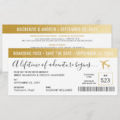 Save The Date Billet d'embarquement pour réserver la date Simple (Devant / Derrière)