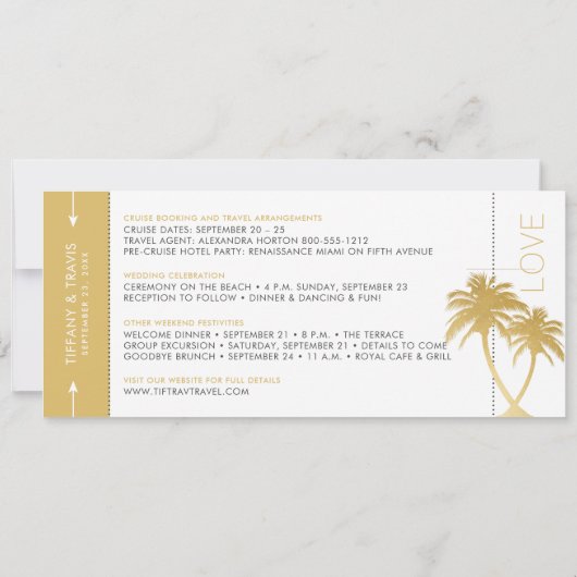 Save The Date Billet d'entrée or Mariage de croisière (Dos)