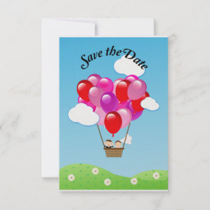 Save The Date Billet doux montgolfière Mariage Date à retenir