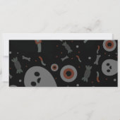 Save The Date Billet Éffrayant d'Halloween noir et gris (Dos)