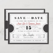 Save The Date Billet Enregistrer la date (Devant / Derrière)