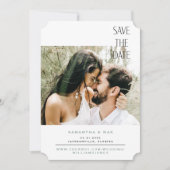 Save The Date Billet simple Sage Photo Couple Enregistrer la dat (Devant)