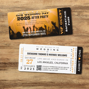 Save The Date Billet VIP de concert de musique avec QR Code