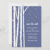 Save The Date Birch Tree and Snow Enregistrer la date (Devant)